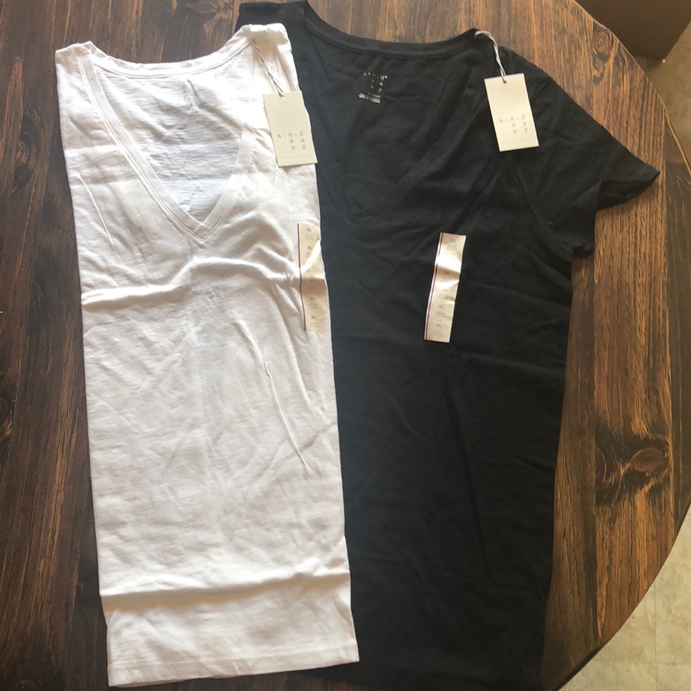 Set of 2 V nect T-Shirts 100% cotton, s. XL black